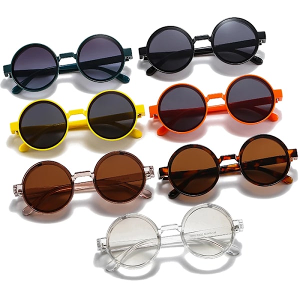 SO&EI Ins Populære Runde Solbriller til Kvinder Retro Punk Trendy Gul Orange Solbriller til Mænd Solbriller UV400 Blå grøn grå bl Blue green gray blue As the picture
