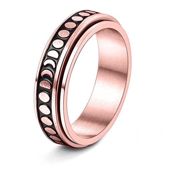 6 mm rostfritt stål månfas halvmåne roterande snurrande bröllopsband Cocktailparty Statemnet Promise Ring-7