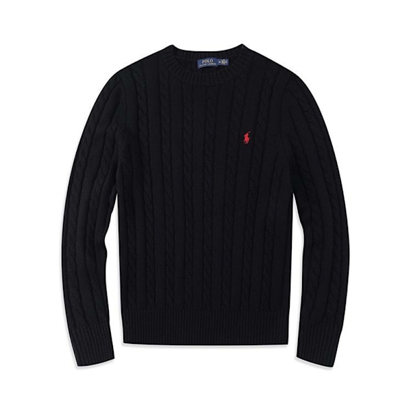 PoloRalphLauren Herre Strikket Sweater Rund Hals Løs Casual Langærmet Strikket Sweater Sort Black L