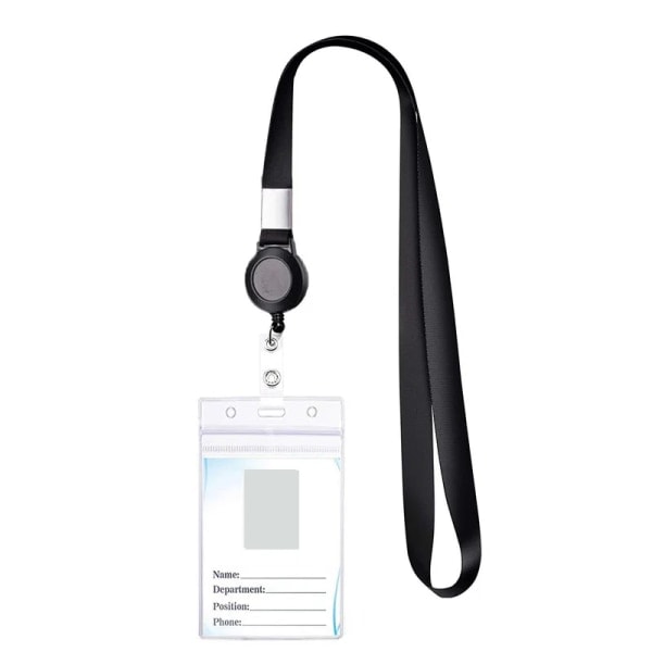 1 stk. transparent utstillings ID visittkort med snor for studenter, ansatte, sykepleiere, skolenavn, navneskilt, kredittkortholder h[GKS] a