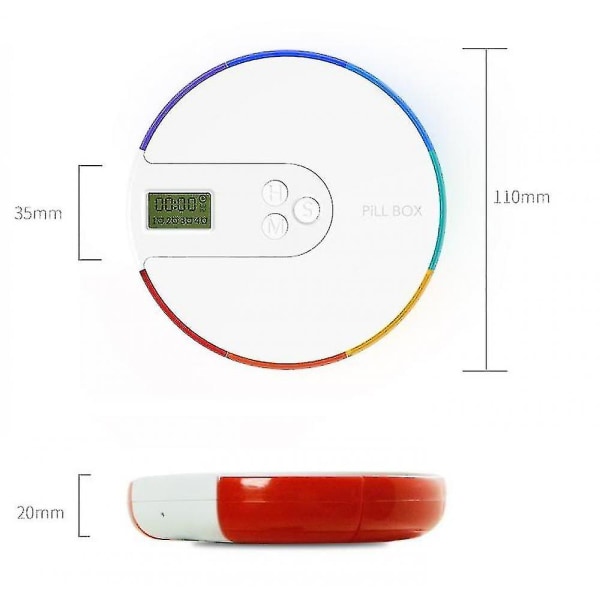 Automatisk pille dispenser med 7-dages elektronisk medicinorganisator (farve: lilla)