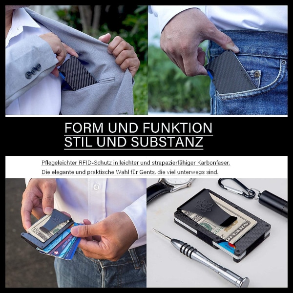 Miesten lompakko RFID-suojauksella, hiilikuidusta valmistettu miesten korttikotelo