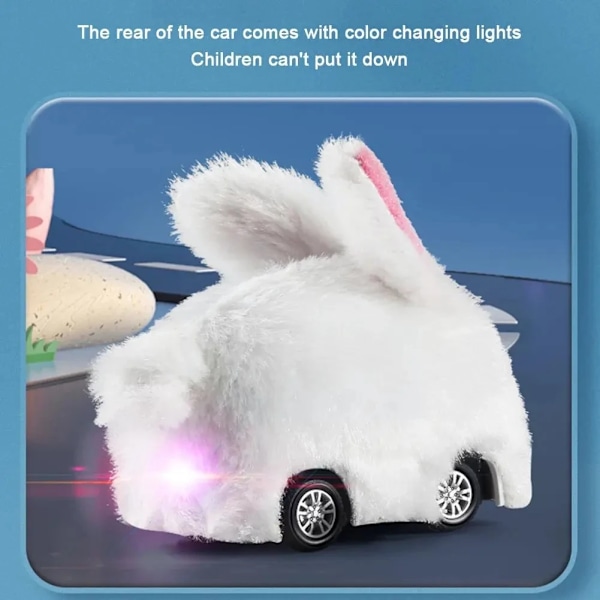 2.4G Mini RC Bil Klokkeleke Toy LED Lys Elektrisk Induksjonsklokke Plysj Kanin Hund Krabbe RC Bil Gutter og Jenter Lekegave yellow