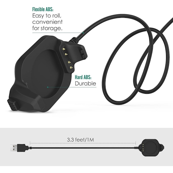Ladedokk Kompatibel med Garmin Forerunner 920xt, USB Data Synkroniserings Ladedokk med 1m