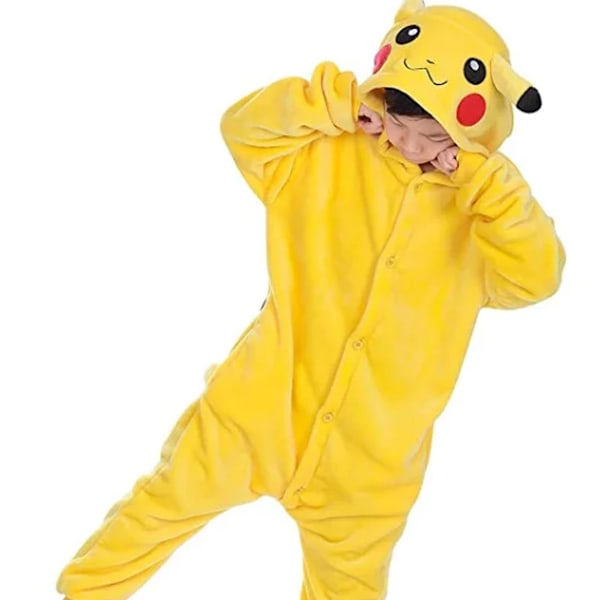 Barn Jumpsuits Kostyme Dyr Onesie Nattkjole Pyjamas Hetter Soveklær Cosplay Mardi Gras Kostyme Jul Halloween (Pikachu 110cm)