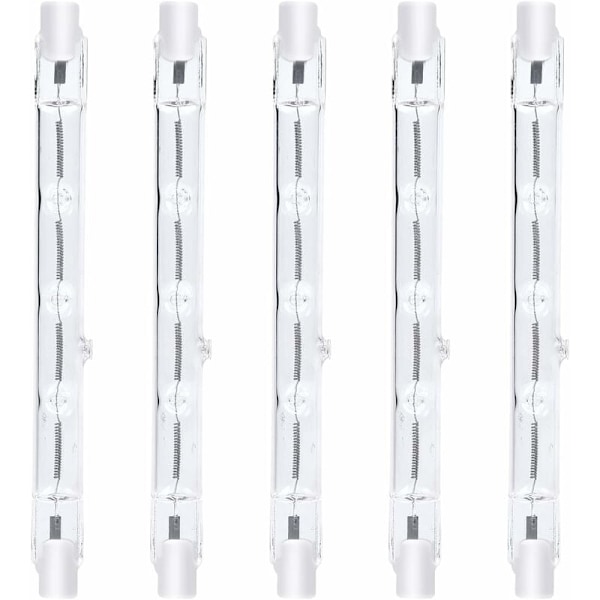 300W dimbar halogenlampe varmhvit AC220-240V J118 lineær (5 stk)