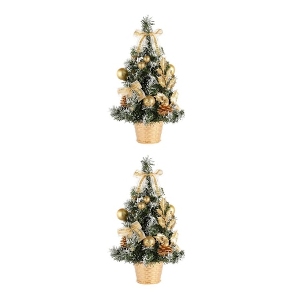 1/2 Bedårande Juletræ med Juletræskugle Hjemmeindretning Guld 20cm Golden 20cm Golden 20cm 2 Set