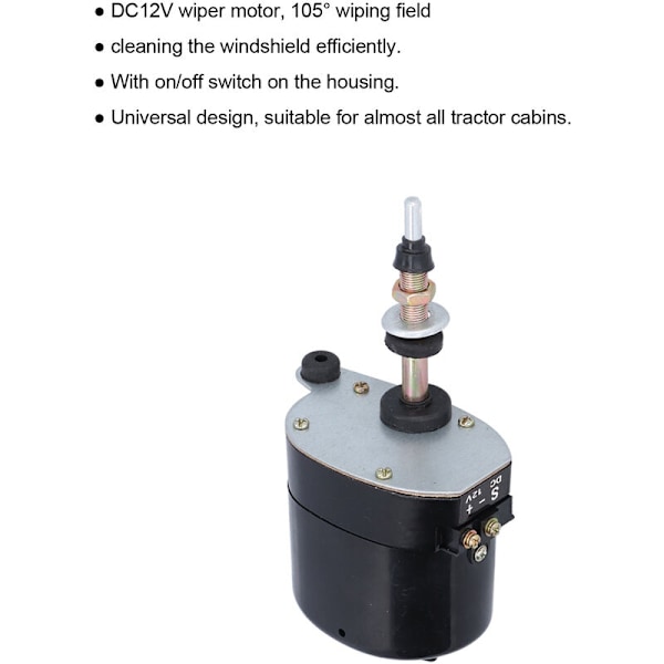 DC12V metal viskermotor, 105° viskerfelt, universelt traktor tilbehør
