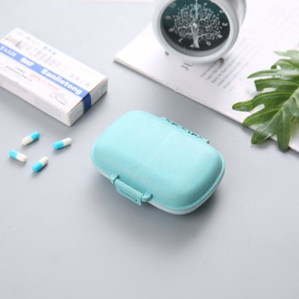 Medicinsk boks / doseringsæske / pilleæske til dosering, medicinglas med 8 rum blue blue