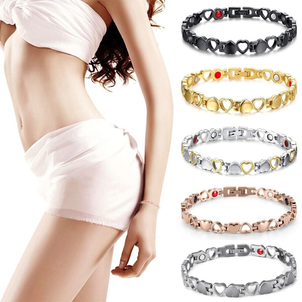 2 stk. Magnetiske armbånd Titanstål MULTIFARGET multicolor
