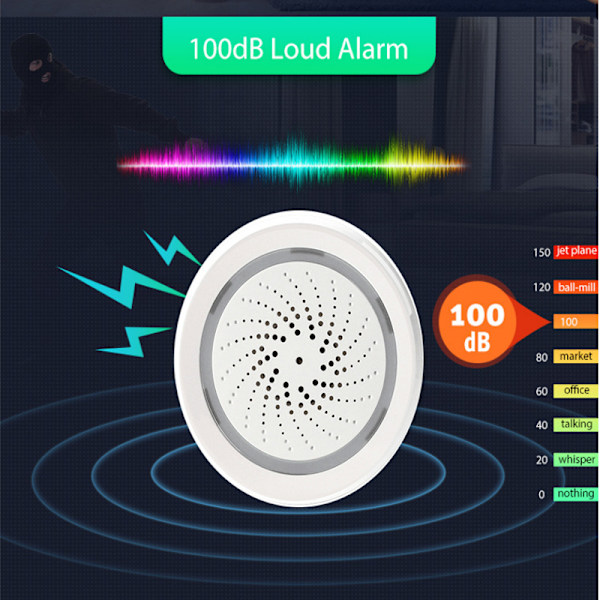 Wifi Sirene Alarm Sensor Smart Alarm Sirene Hjemmesikkerhedssystem Sm