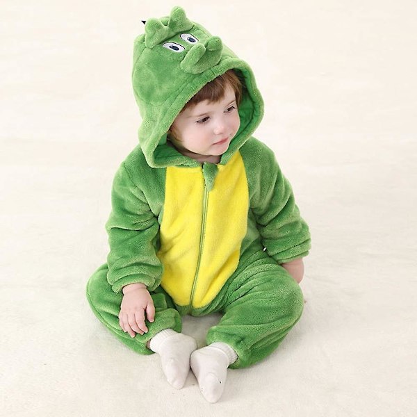 Reedca Taaperon Dinosaurusasu Puku Lapsille, Söpö Hupullinen Asu Halloween Dinosaurus Dinosaur 12-18 Months