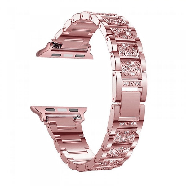 Bling-armband för Apple Watch 38/40/41mm iWatch Series 8/7/6/5/4/3/2/1/SE, justerbart armband i smyckesmetall