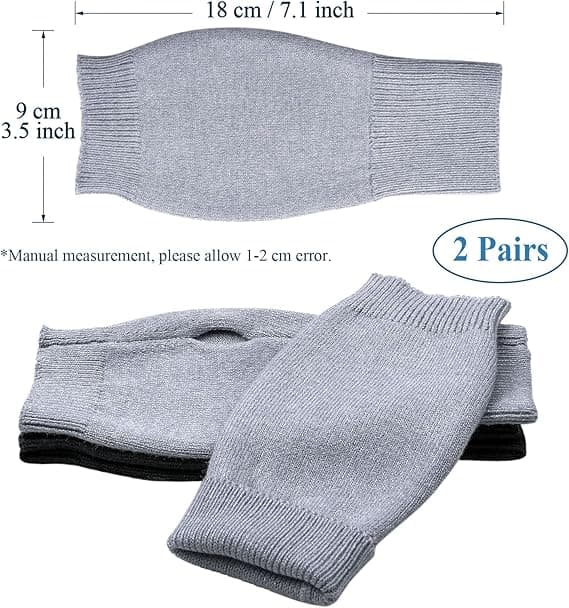 Grå 2 Par Fingerløse Handsker Cashmere Håndledsvarmere Termiske Handsker B
