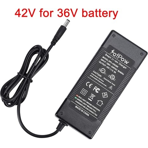 Oplader 36V lithium batteripakke 1 pin 5.5mm stik