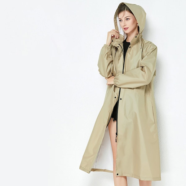 Trendy vindjakke regnjakke, lett og pustende, ensfarget Khaki Khaki XL