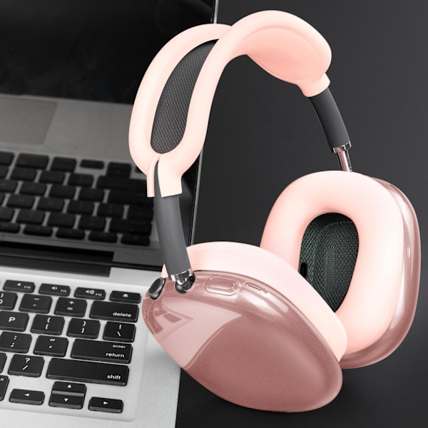 Skyddsset för AirPods Max, Huvudbandsöverdrag + TPU-skal + Silikonöronkuddar, Svettsäkra tillbehör, Lätt att tvätta, Repskydd
