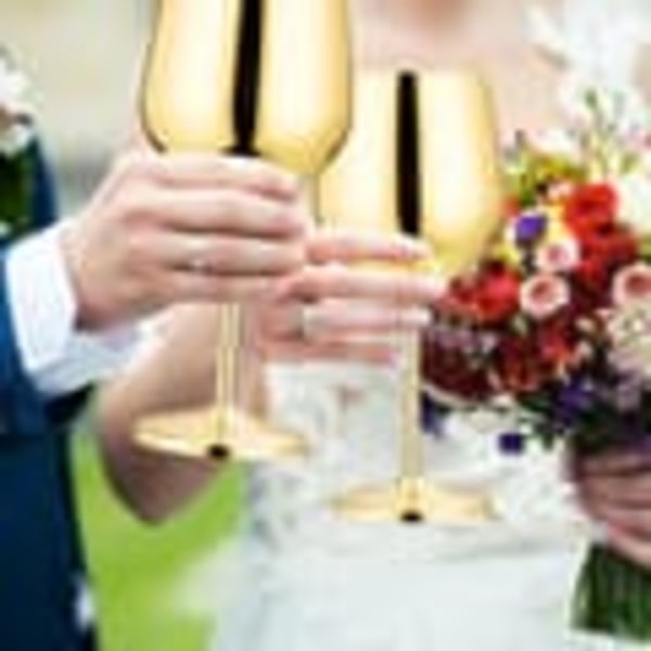 Vinglas Guld i Glas Metallisk - 50cl