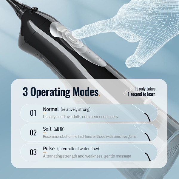 Langaton Vesihammaslanka - Edistynyt Vesihammaslanka Hammaspuhdistin, USB-Latautuva Hammaslanka Hampaille/Kiinnikkeille/Silloille