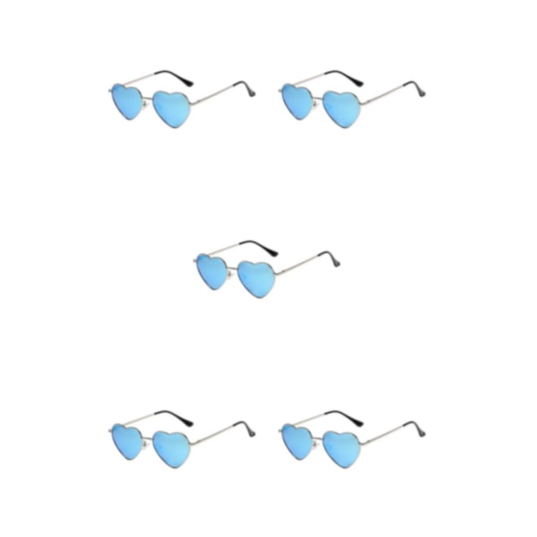 1/2/3/5 hjerteformet gullmetallramme og Tac-linse for stilig sølvramme himmelblå[GKS] silver frame skyblue 5Set
