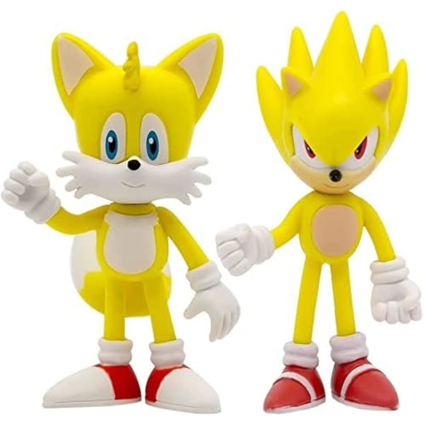 Sonic Actionfigurer, 8 cm høje, Sonic Legetøj, Sonic Actionfigur Samlerobjekter (6-pak)