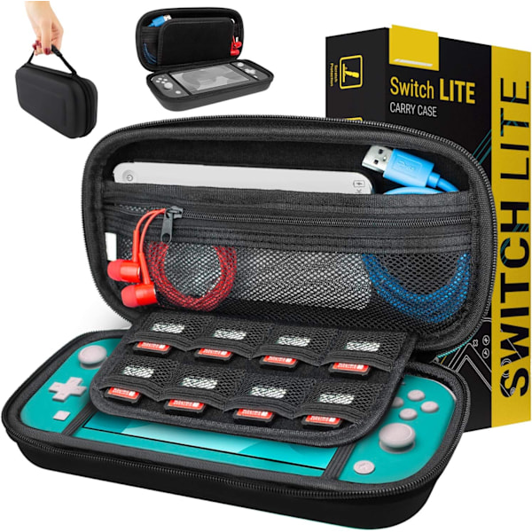 Nintendo Switch Lite Fodral - Skyddande Resefodral med Förvaring för Switch Lite Spel & Tillbehör