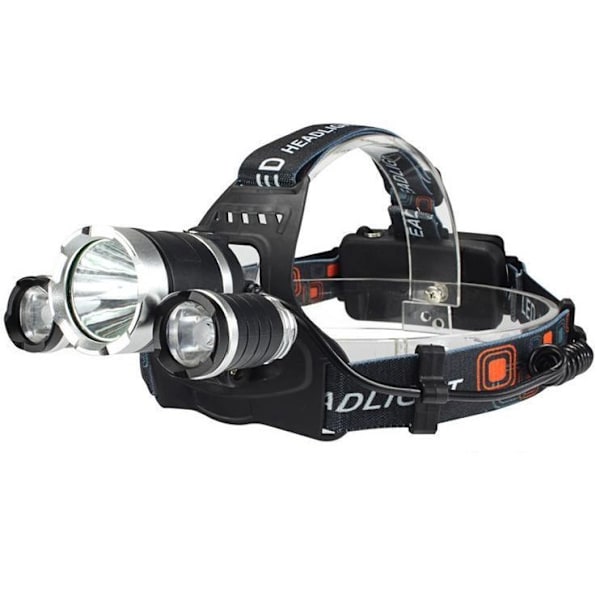 INF Vanntett hodelykt med 3 LED-lamper, oppladbare
