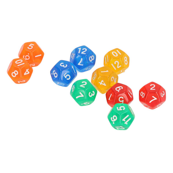 40 kpl 12-sivuista läpinäkyvää noppaa, vedenpitävät 5 värin läpinäkyvät nopat lautapeleihin ja matematiikan opetukseen