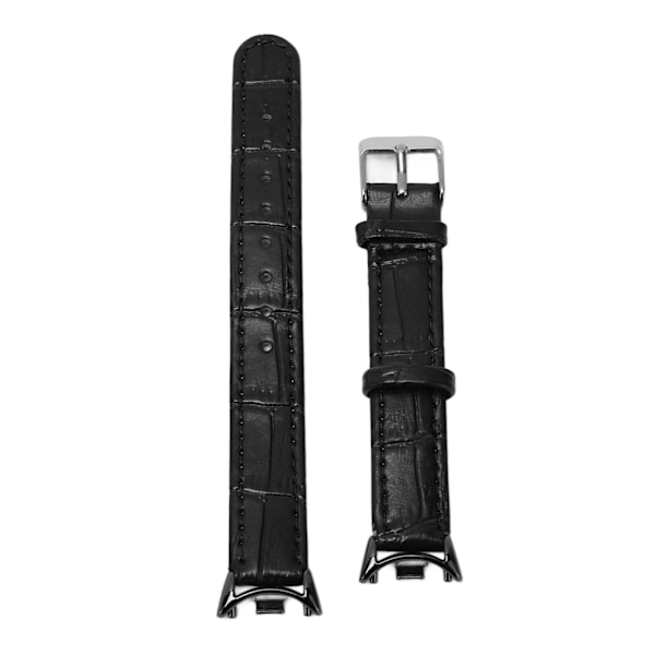 Andningsbart, flexibelt, bekvämt och modernt PU-läderarmband för Mi Band 8, present för män och kvinnor, svart bambumönster
