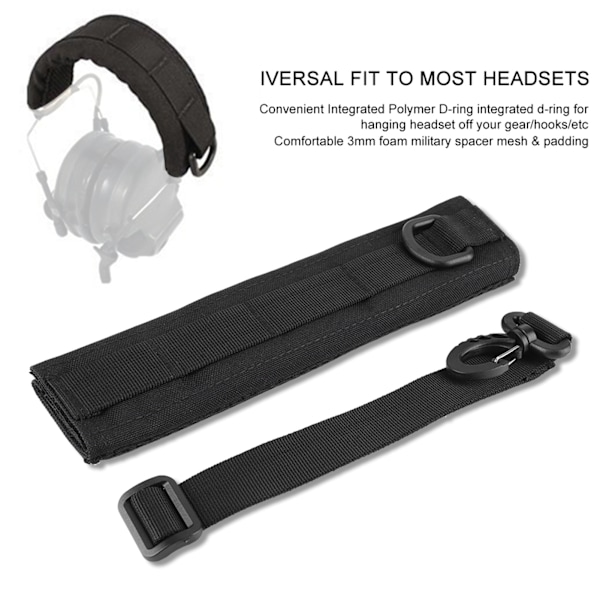 Universal Utomhus Molle Huvudbonad Headset Skydd Svart