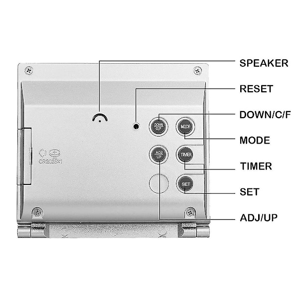 2 st digitala reseväckarklockor hopfällbar LCD-klocka med kalender temperatur snooze-läge portabel, kuolu