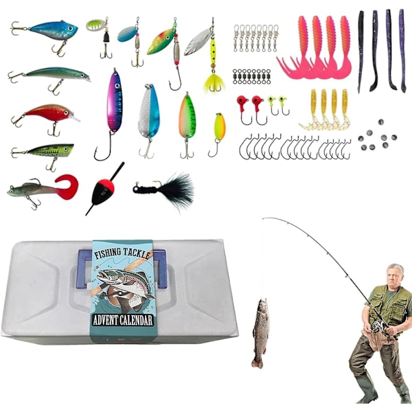 Julkalender för fiske 2023 med 24/70 fiskedrag