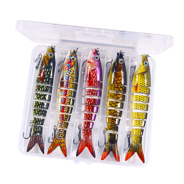 Lokker for lokke multi led som wobbler gjedde agn swimbait jerkbait abbor agn agn agn fiskeutstyr for fiske etter rovfisker med 5 stk 5