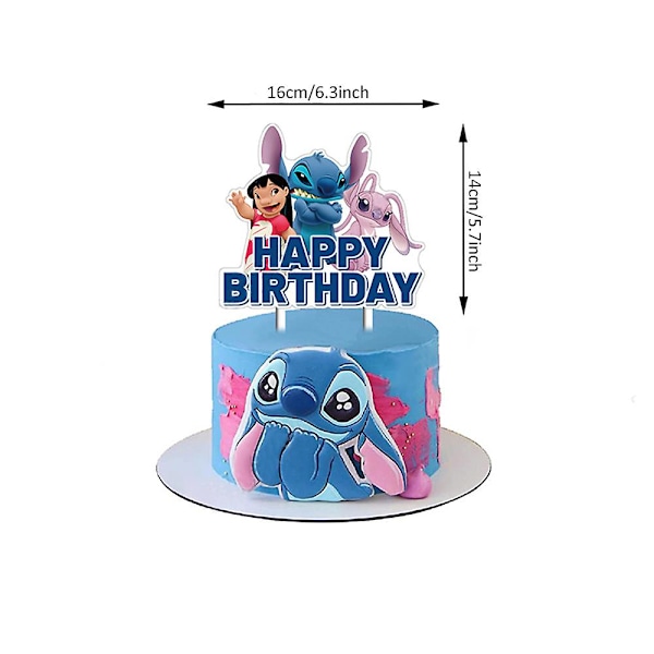 2023 Disney Lilo & Stitch Bursdagsfest Dekorasjoner Tilbehør Banner Ballonger Kakepynt Sett Søt Tegneseriefigur Stitch Festgave