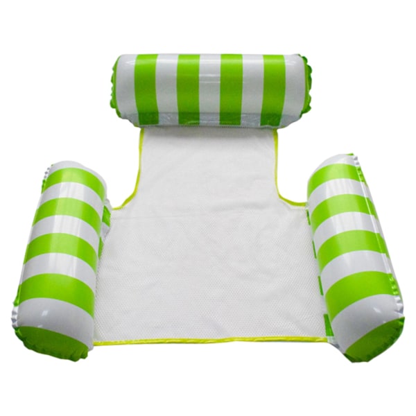 Sammenleggbar bassengvannstol oppblåsbar hengekøye strand loungestoler innsjø utendørs PVC myk nylon mesh flytende seng grønn green A6