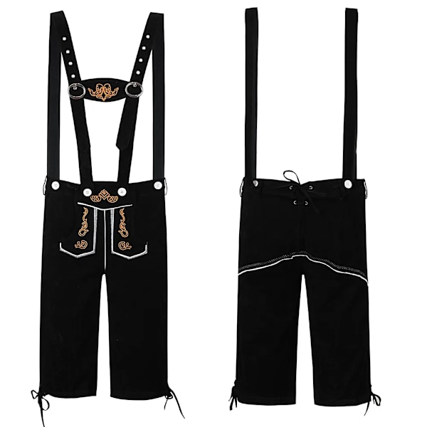 2023 Herre Oktoberfest Bukseseler Lederhosen Bukser Skjorte Romper Antrekk Tyskland Tradisjon Biefest Antrekk Halloween Ølfest Kostyme Stil 2 Brun Style 2 Brown XXL
