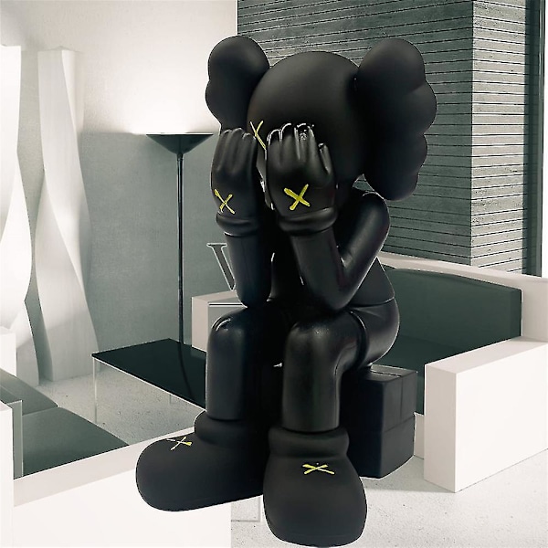 Kaws tecknad modell konstleksaker figurer hem prydnad dekoration för barn presenter Black