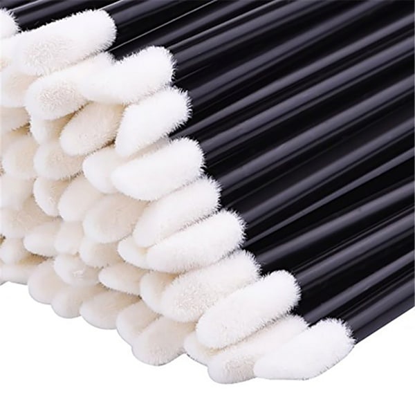 100 stk. Sorte Engangs Læbebørster Gloss Applikatorer Makeup Kosmetik Værktøj