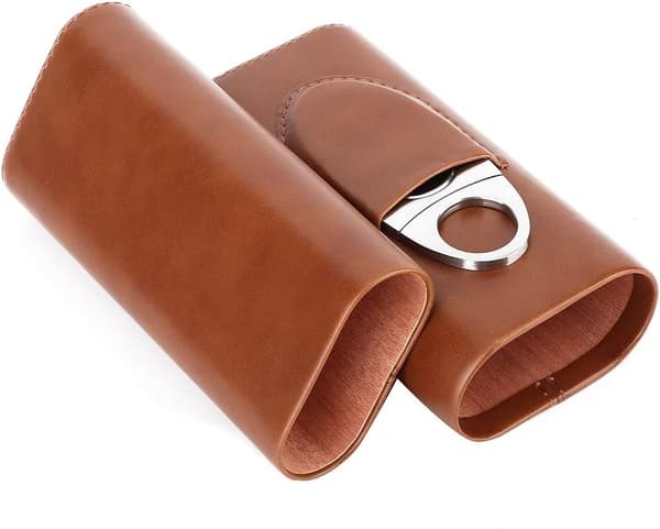 Lær Cedar Cigar Humidor, Mini Kvalitets Lær Cigarboks