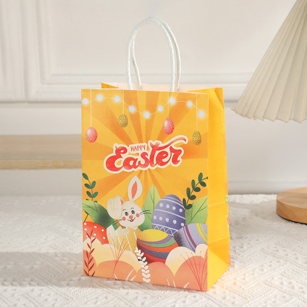Kanin papperspåse Tecknad presentpåse för glad påskfest dekoration 4