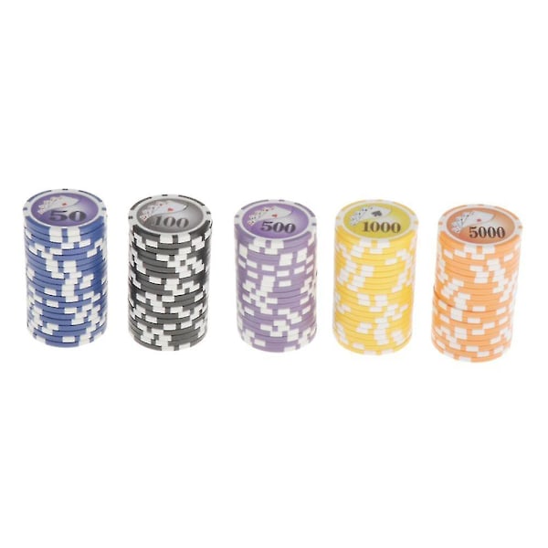100 Marker Texas Hold'em Casino Pokerchips 13.5g 100500 1000 5000 10000