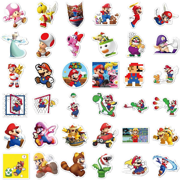 100 kpl Mario Bros -tarra-setti, Super Mario vinyyli vedenpitävä S[GKS] B