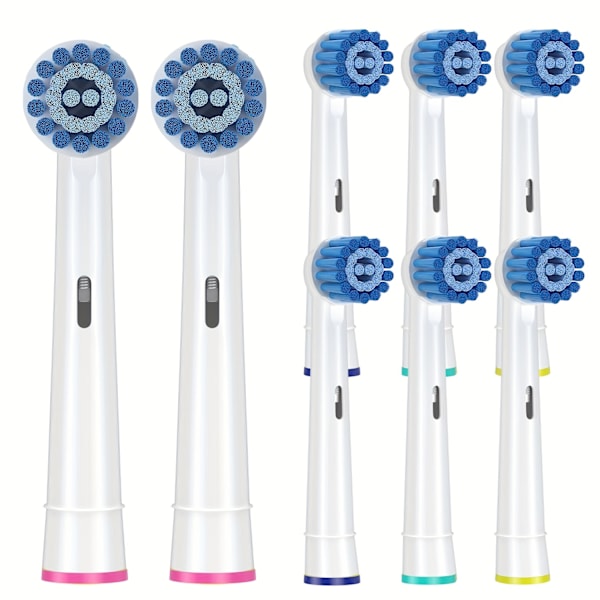 8-pack sensitive tandköttsvårdsborsthuvuden kompatibla med Oral B Braun eltandborste. Mjuka borststrån för överlägsen, skonsam rengöring 8pcs/Pack