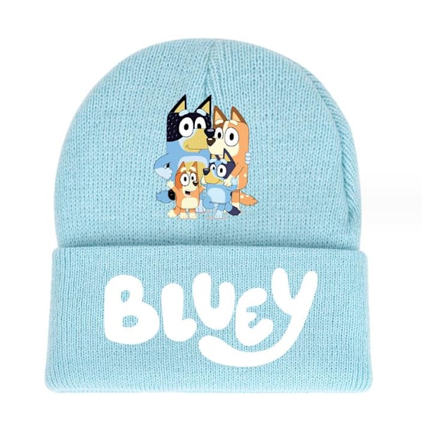 Barn Bluey Tegneserie Strikket Lue Vinterlue Hatt Gave #3