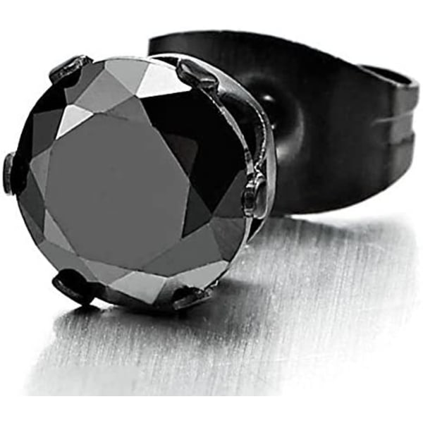 <p>4MM svarta Cubic Zirconia herr Svarta örhängen för kvinnor i rostfritt stål, 2 st</p>