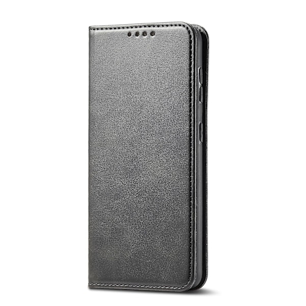 LG V50 ThinQ -puhelimelle vasikannahkakuvioinen magneettinen vaakasuuntainen nahkakotelo pidikkeellä, korttipaikoilla ja lompakolla