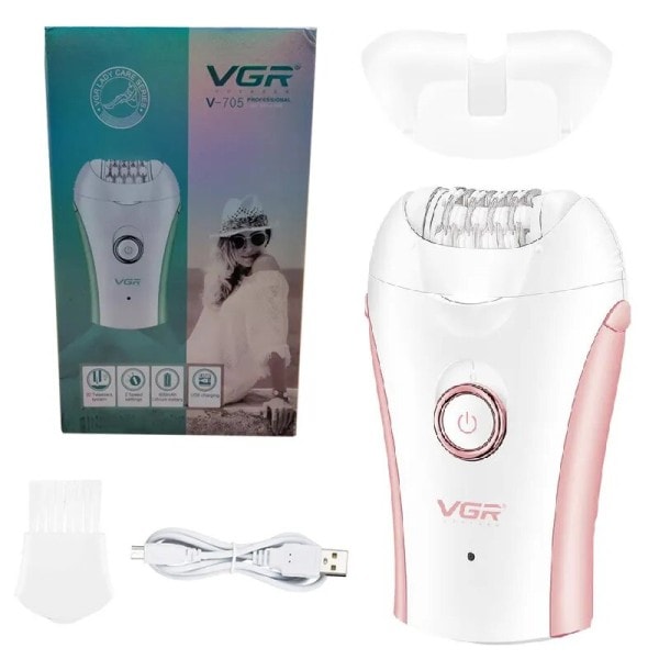 Elektrisk epilator til kvinder, hårfjerning ansigt og krop, ben, armhuler, bikinilinje, vaskbar, genopladelig hårfjerner