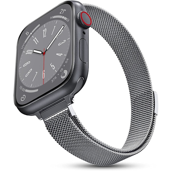 Milanese-silmukka Apple Watch -rannekkeelle 40mm 44mm 41mm 45mm 38mm 42mm 49mm 45 Mm Ohut rannekoru Iwatch Sarja 3 4 6 Se 7 8 Ultra ohut ase slim gun 38mm 40mm 41mm