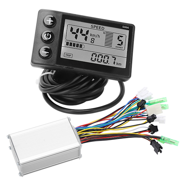 36V/48V 250W/350W 15A Børsteløs Motorstyring LCD866 Displaypanel Elektrisk Cykel Børsteløs Controller Kit 0.5