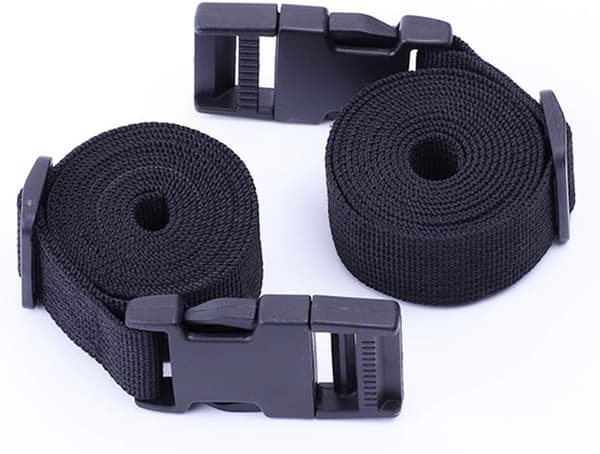25 mm kraftige nylonstropper med spænder bagagestropper universal strop 150 cm sort 4 stk.